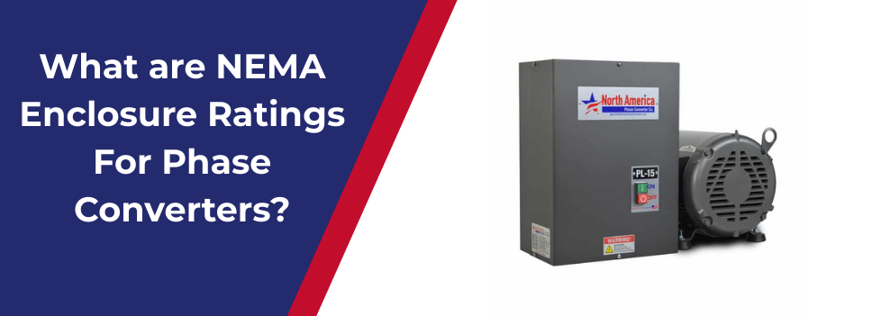 A rotary phase converter with a NEMA 1 enclosure