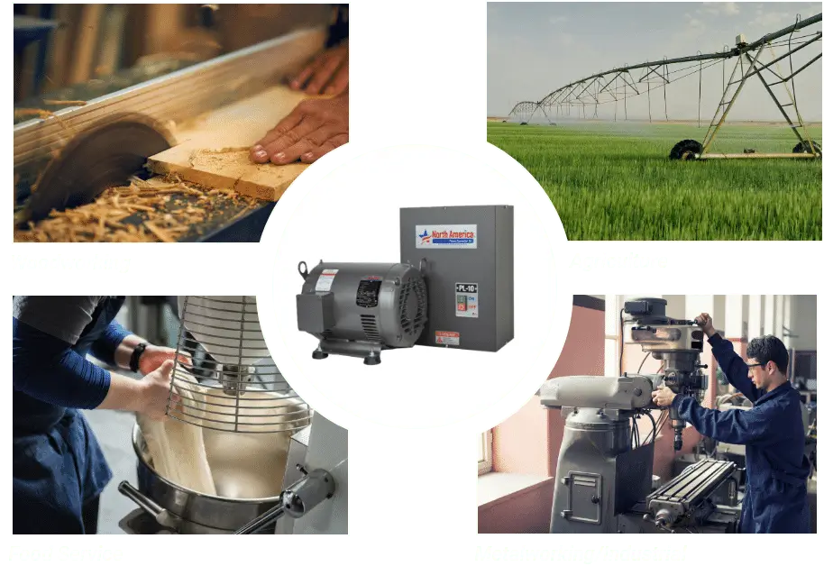 Phase Converters for Woodworking, Agriculture, Food Service and Metalworking